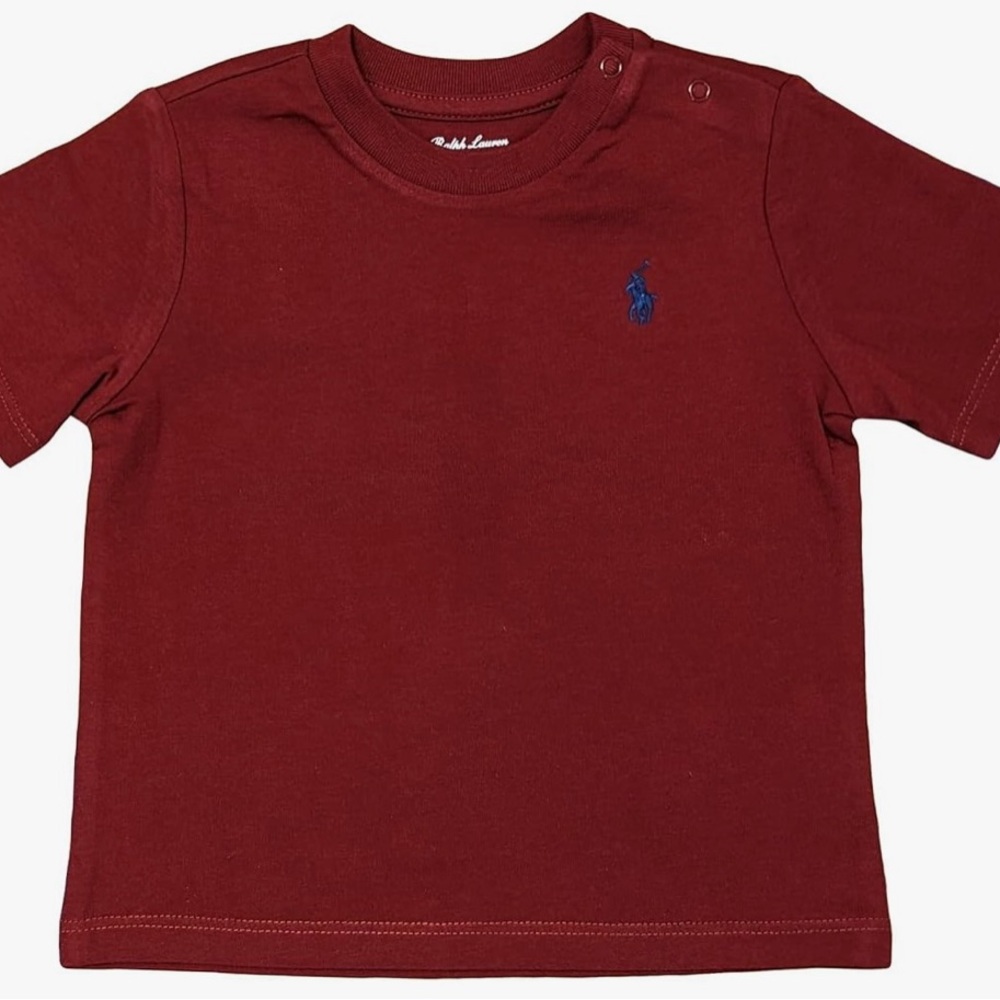 POLO RALPH LAUREN Boys' Cotton Jersey Crew Neck T-Shirt .Size M(10-12) Maroon